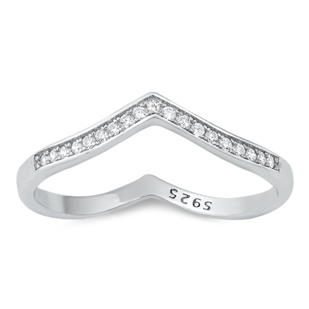 Silver Chevron Ring